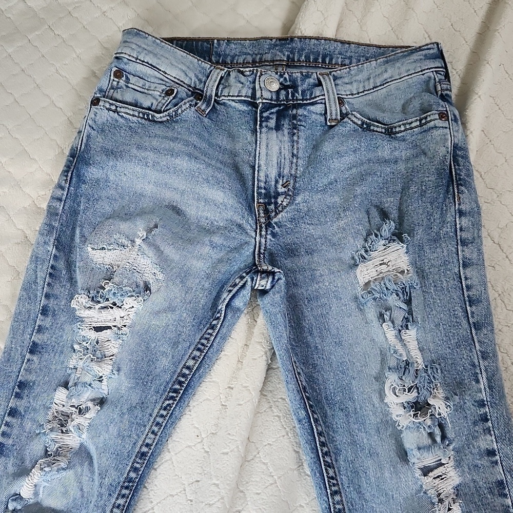 511 Slim Fit Levi’s Flex Men's Jeans 30x30 Distressed Denim Y2k Street wear - Picture 3 of 14